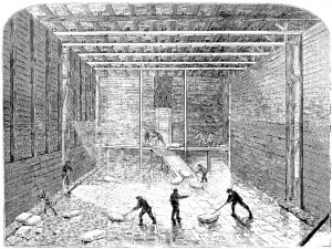 "Inside of ice warehouse 1871" by Anonymous - Frank Leslie's Illustrated Newspaper, 4 Feb 1871. Licensed under Public domain via Wikimedia Commons - http://commons.wikimedia.org/wiki/File:Inside_of_ice_warehouse_1871.jpg#mediaviewer/File:Inside_of_ice_warehouse_1871.jpg